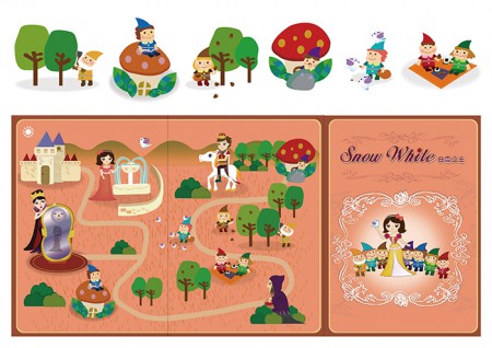 《白雪公主》插畫圖卡 / 童話小畫家魔法刷